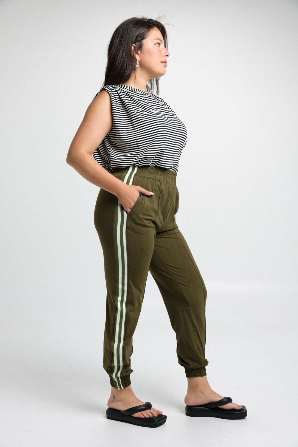 Tank You Grey Stripes Top
