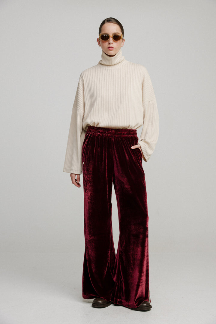 Velvet Wine Striped Joggers