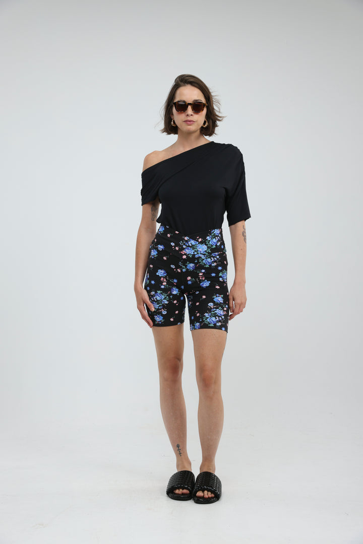 Dani Blue Floral Short Leggings