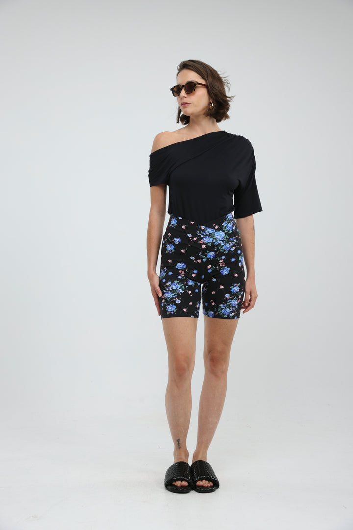 Dani Blue Floral Short Leggings