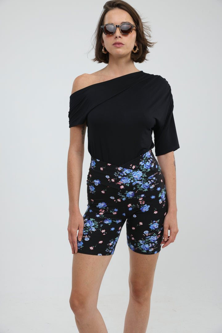 Dani Blue Floral Short Leggings