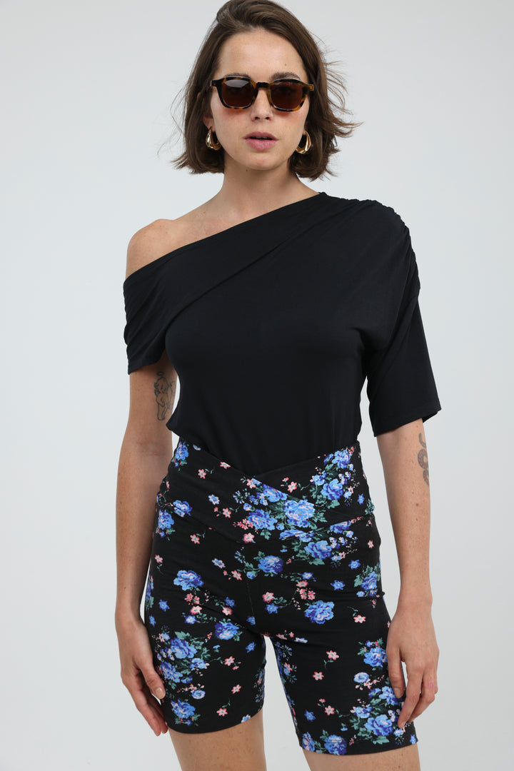 Dani Blue Floral Short Leggings
