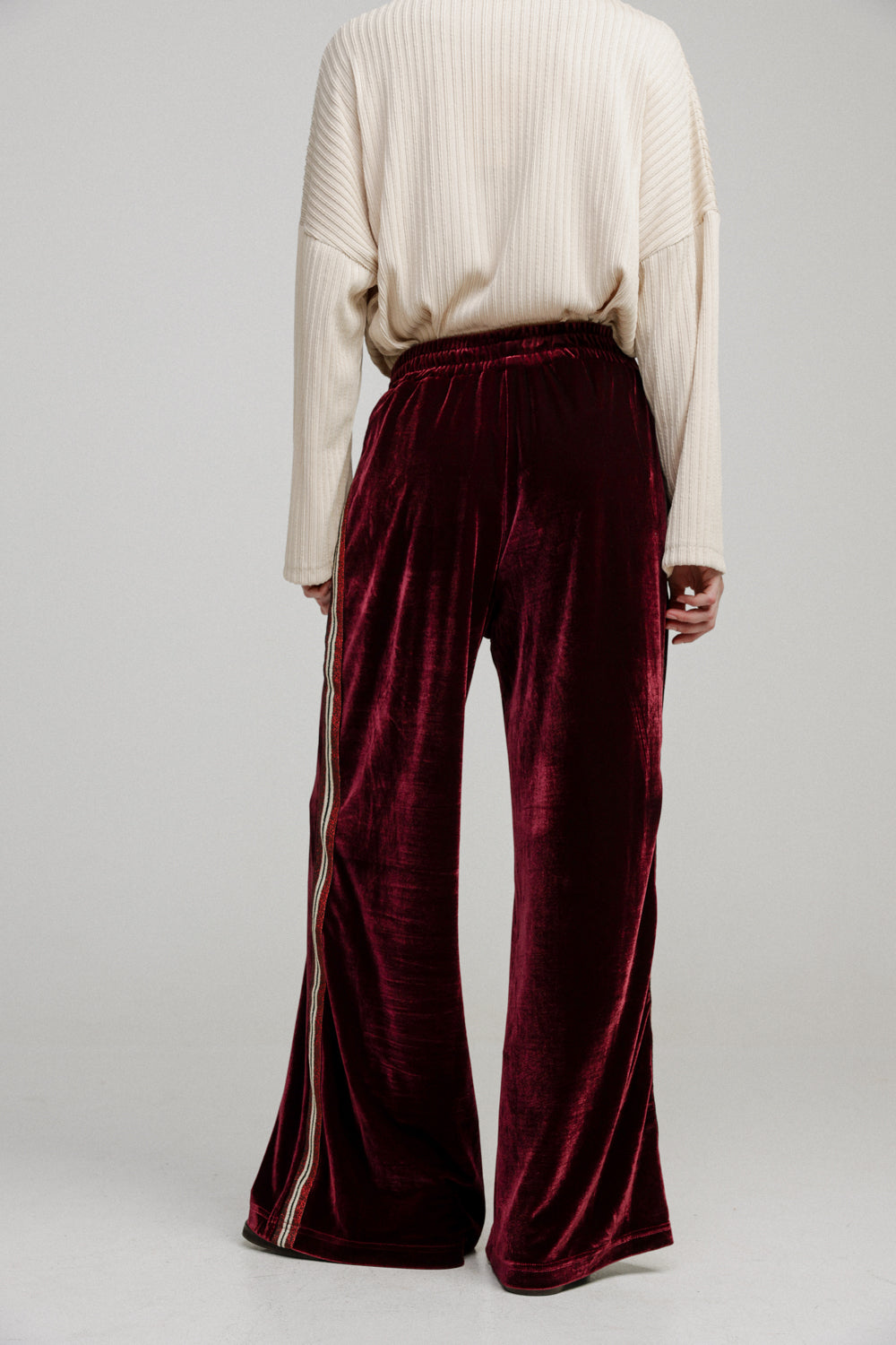 Velvet Wine Striped Joggers