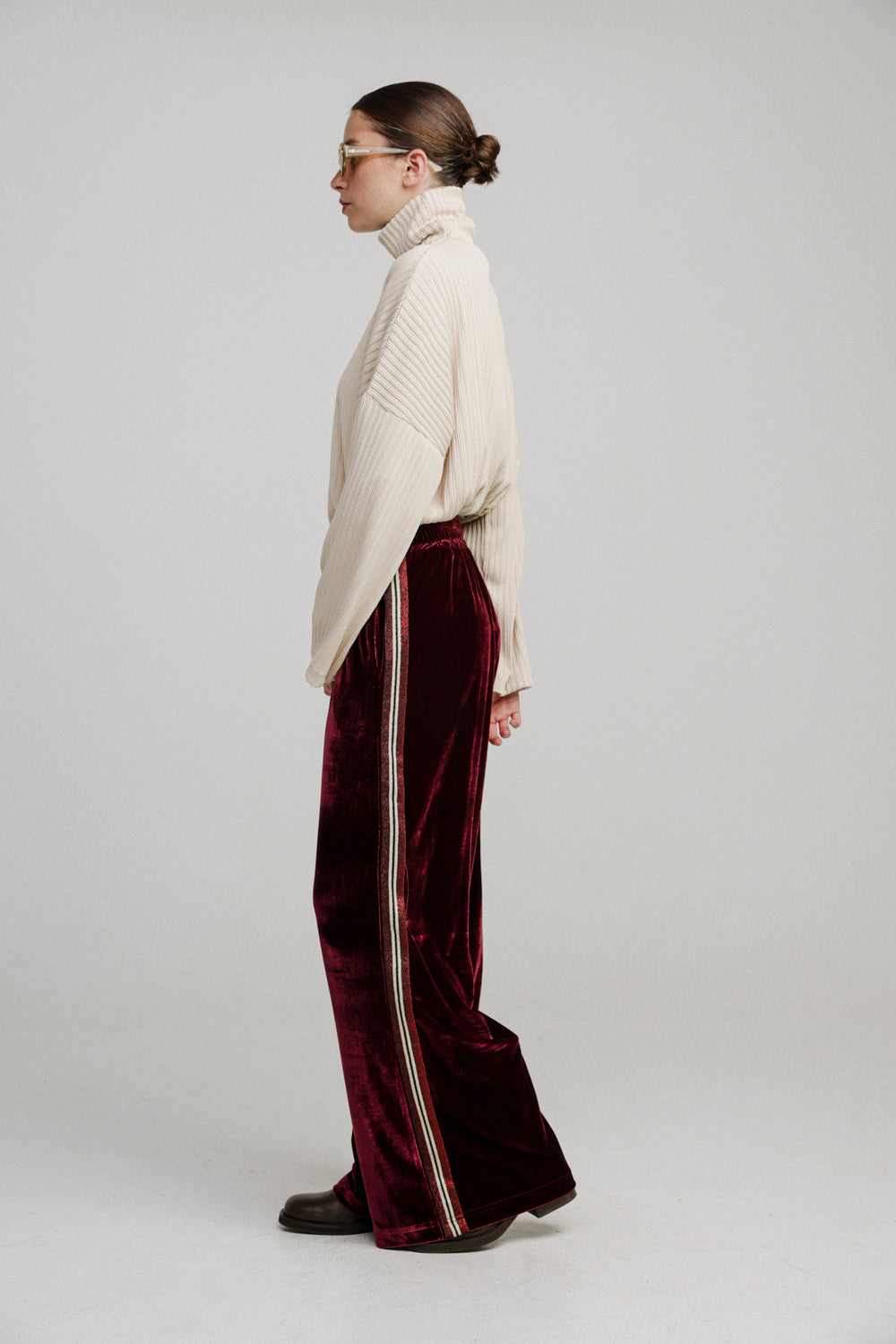 Velvet Wine Striped Joggers