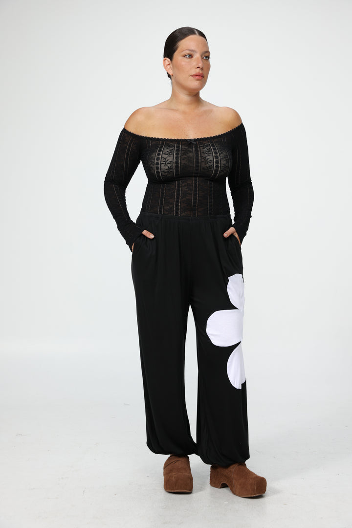 Winding Black/Leopard Joggers