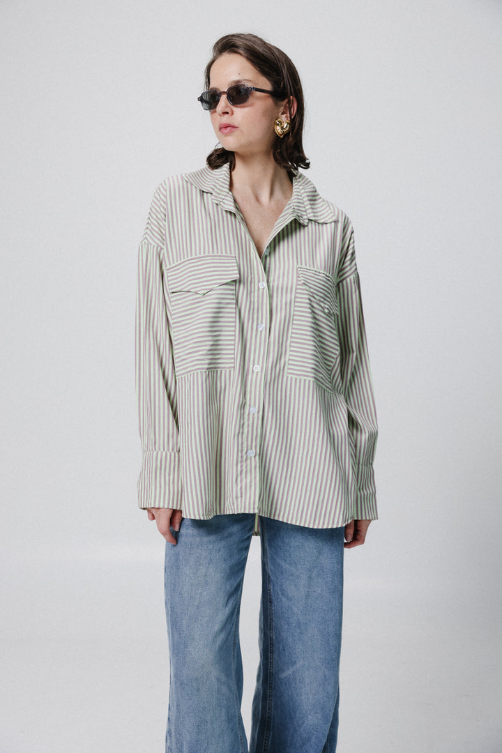 Mixed Yellow Stripes Buttoned Shirt