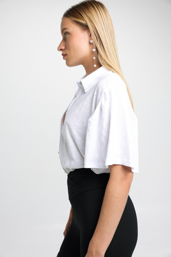 Ultimate White Bodysuit בגד גוף שרוול קצר 100% כותנה סיסטרז