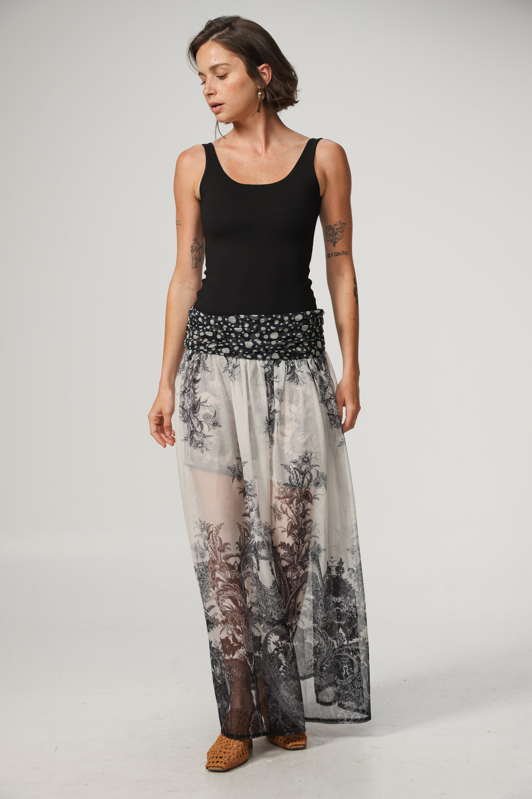 Paisley&Dots Combo Maxi Skirt