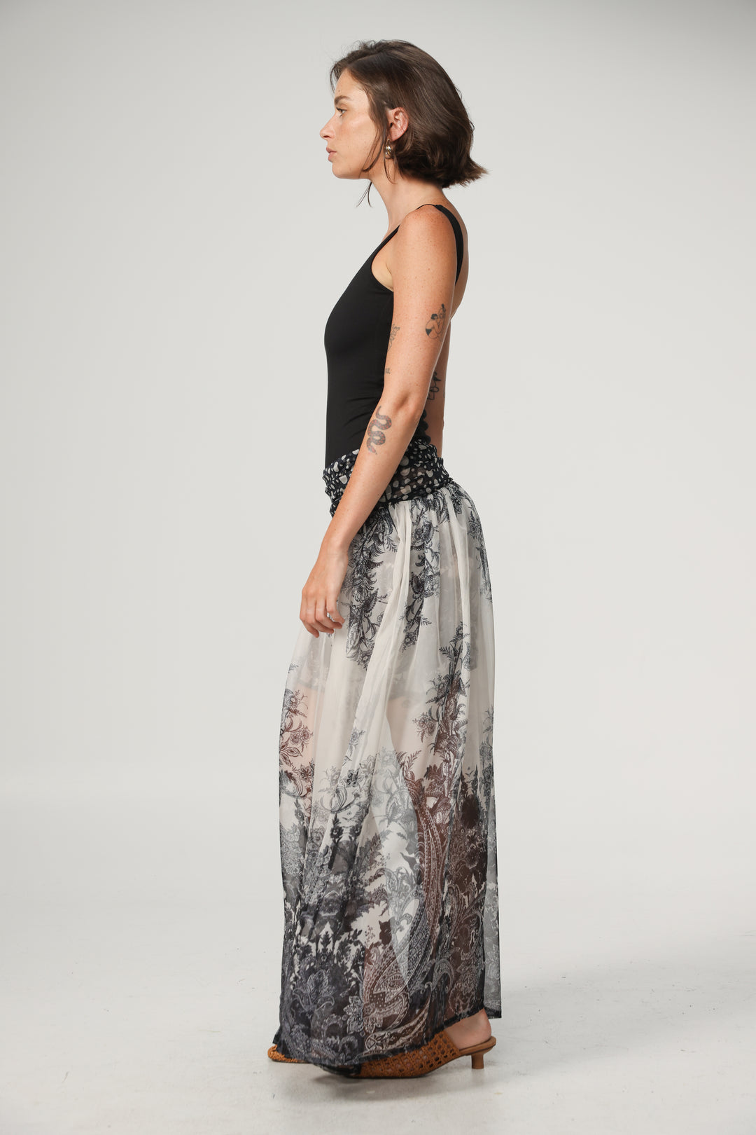 Paisley&Dots Combo Maxi Skirt