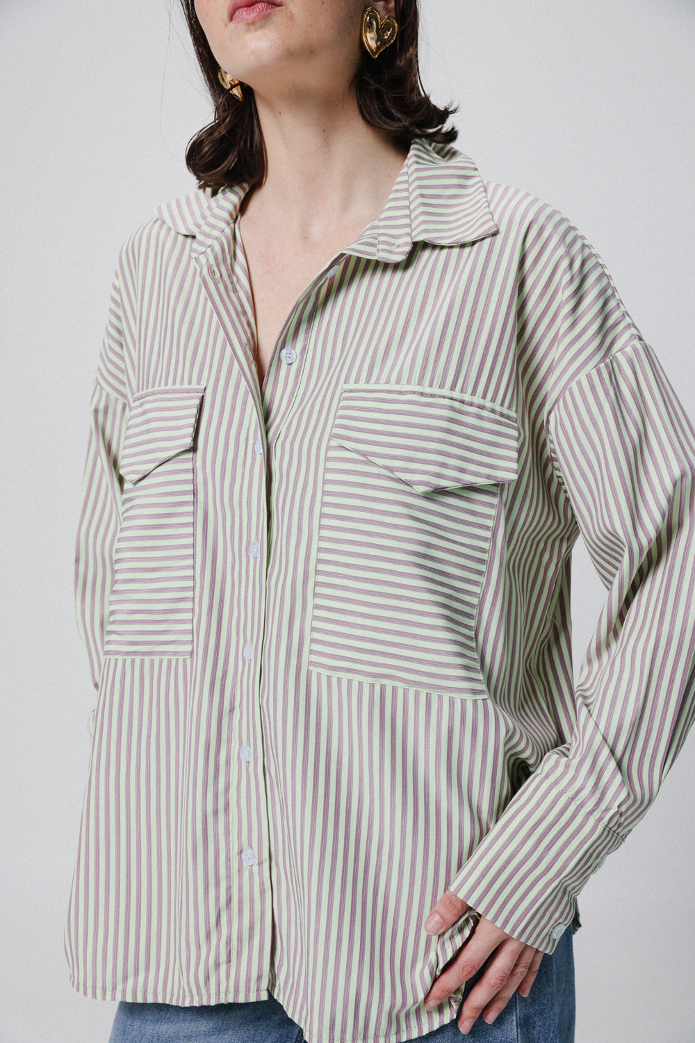 Mixed Yellow Stripes Buttoned Shirt