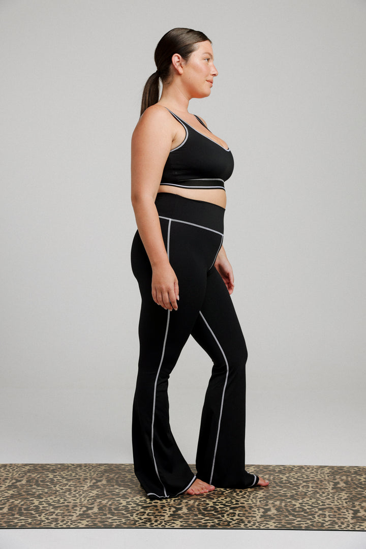 Hershko Black Flared Leggings