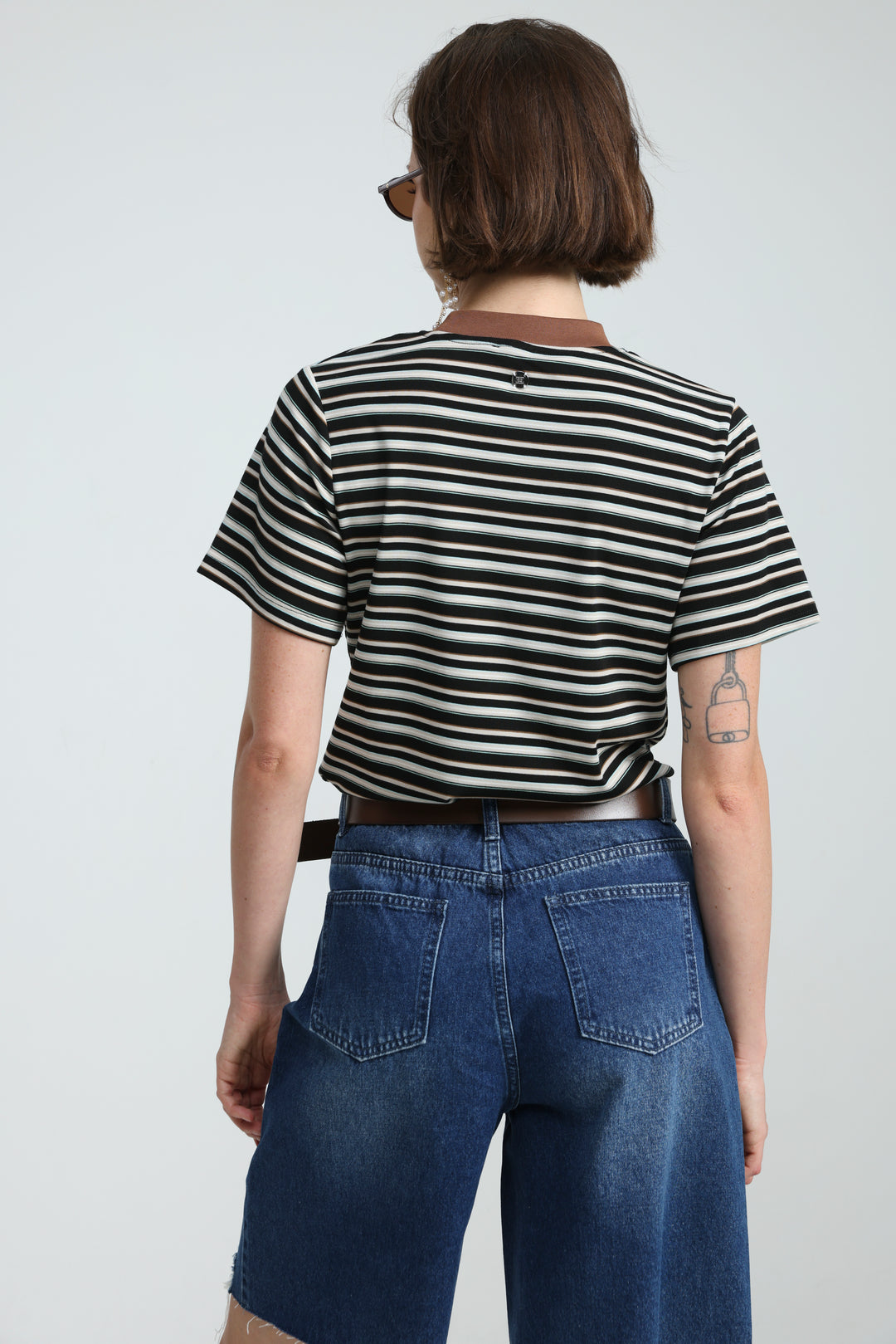 Rebasically Striped Black T-Shirt