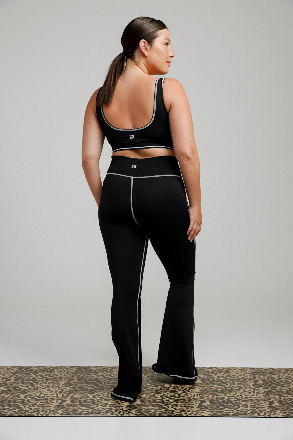 Hershko Black Flared Leggings