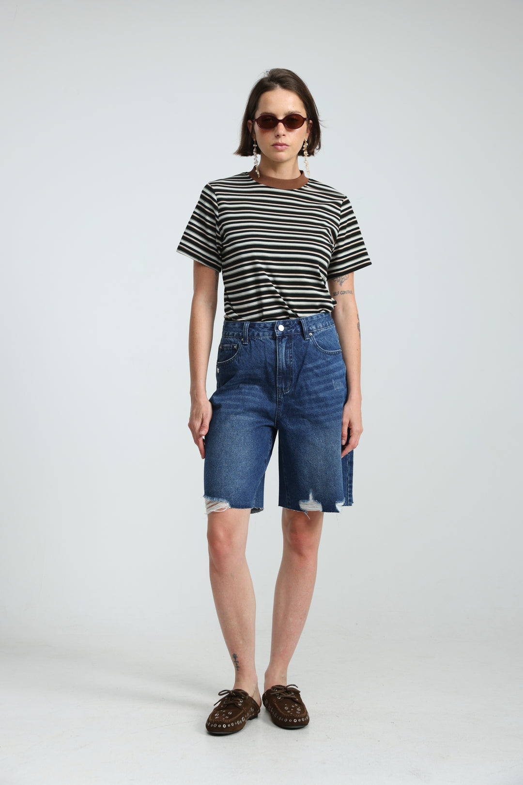 Rebasically Striped Black T-Shirt