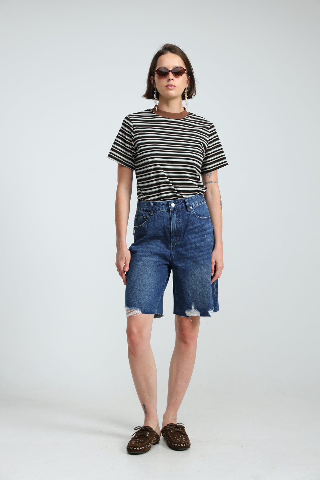 Rebasically Striped Black T-Shirt