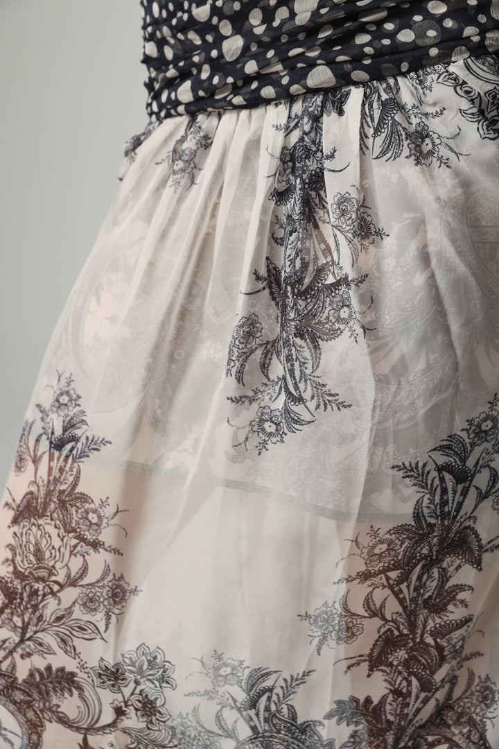 Paisley&Dots Combo Maxi Skirt