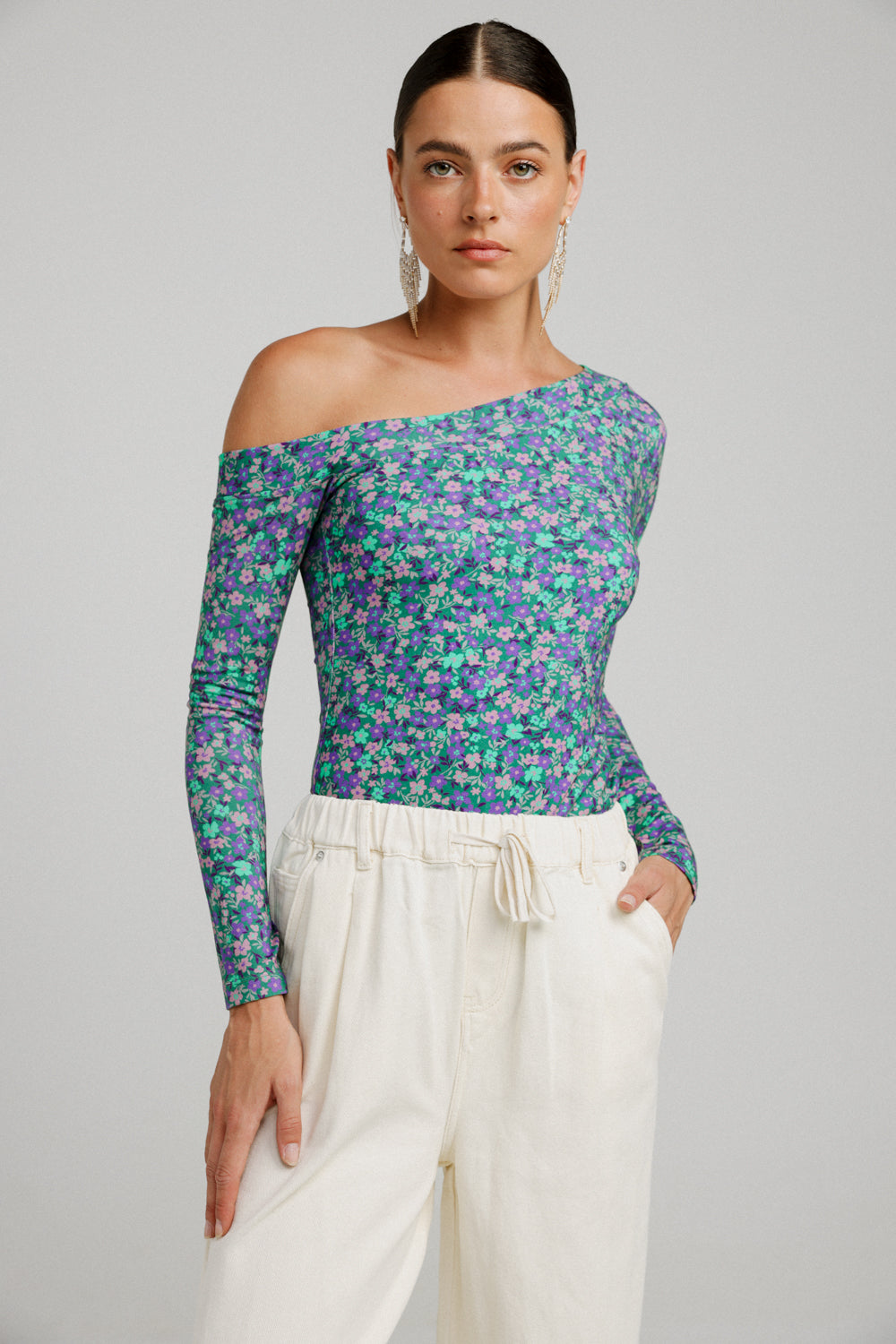 Luna Floral One Shoulder Top