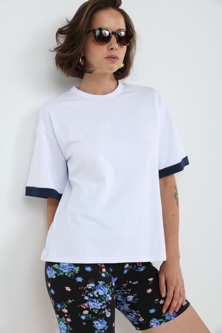 Rock Contrast White T-Shirt