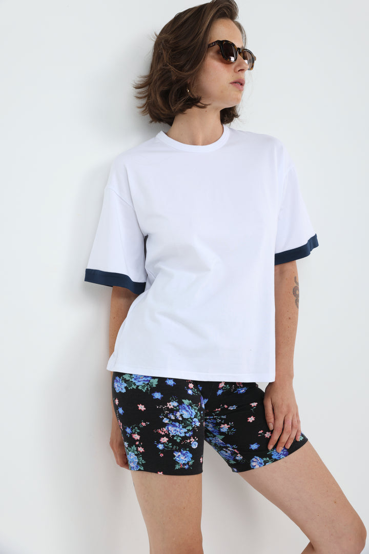 Rock Contrast White T-Shirt