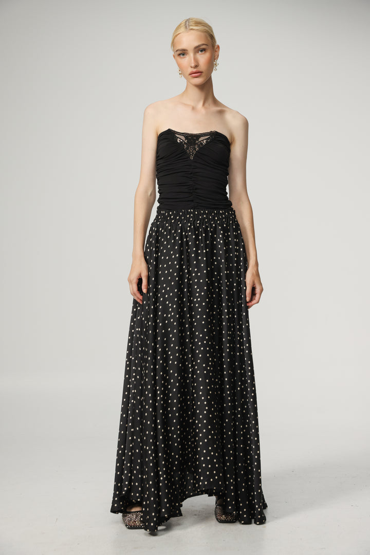 Black Dots Maxi Skirt