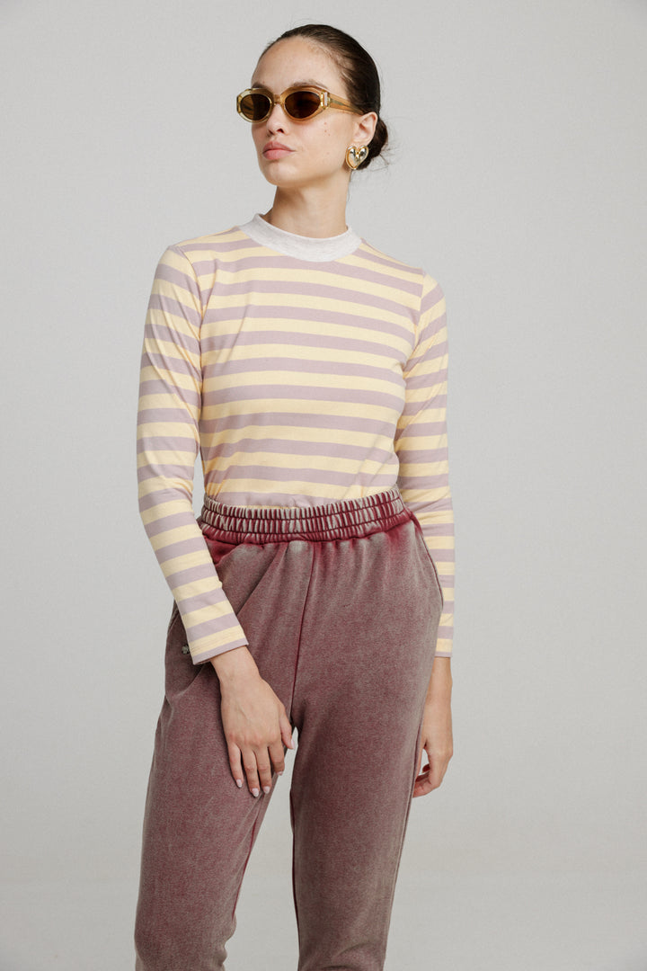 Rebasically Lilac&Yellow Stripes Shirt