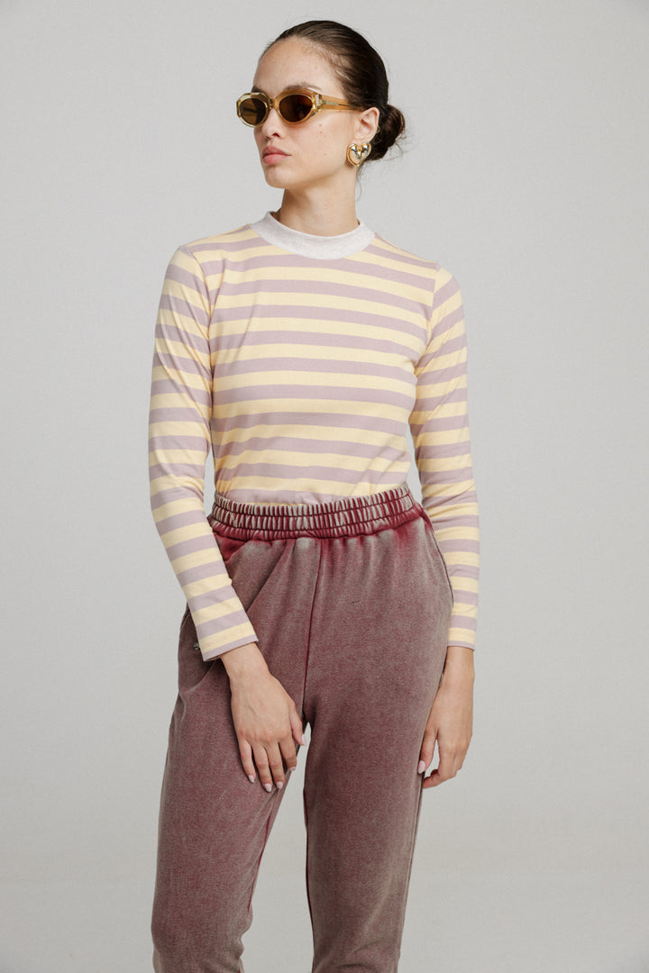 Rebasically Lilac&Yellow Stripes Shirt