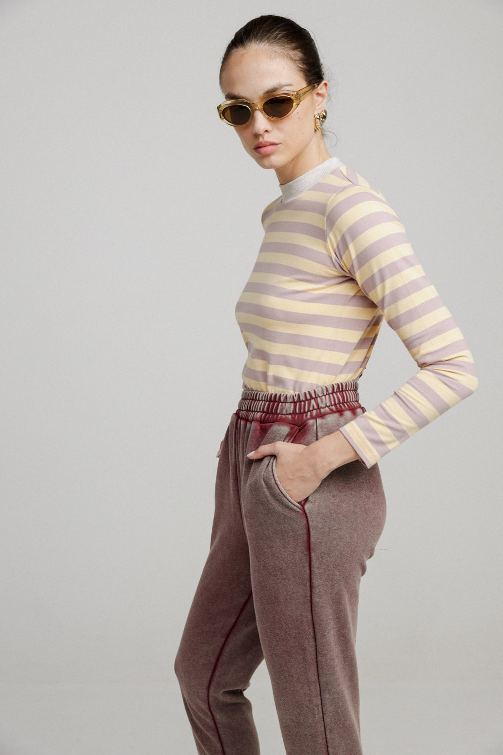 Rebasically Lilac&Yellow Stripes Shirt