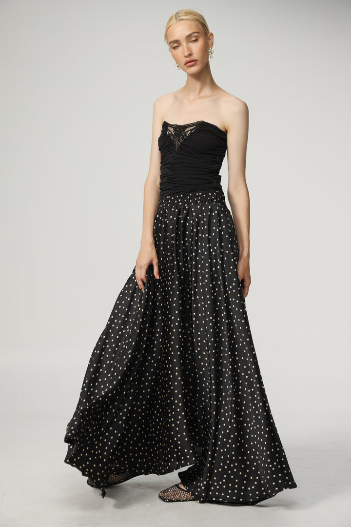 Black Dots Maxi Skirt
