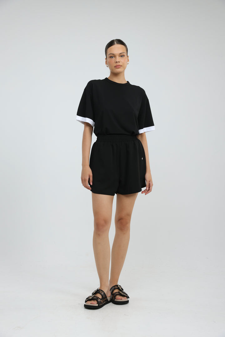 Rock Contrast Black T-Shirt