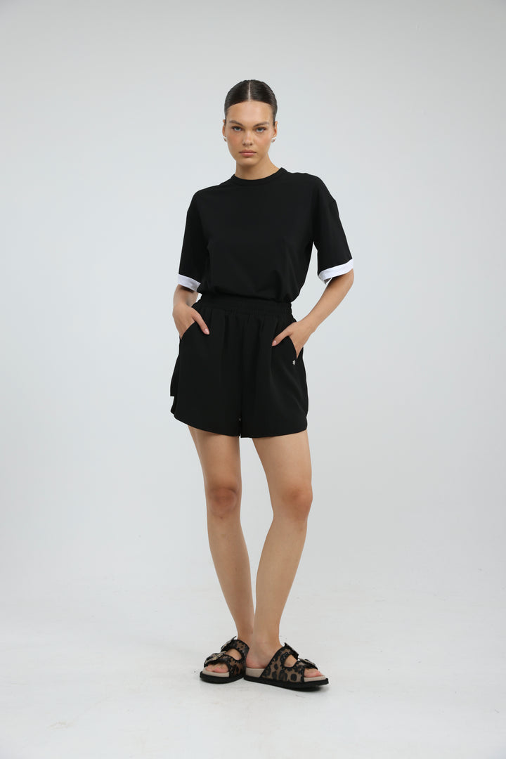 Rock Contrast Black T-Shirt