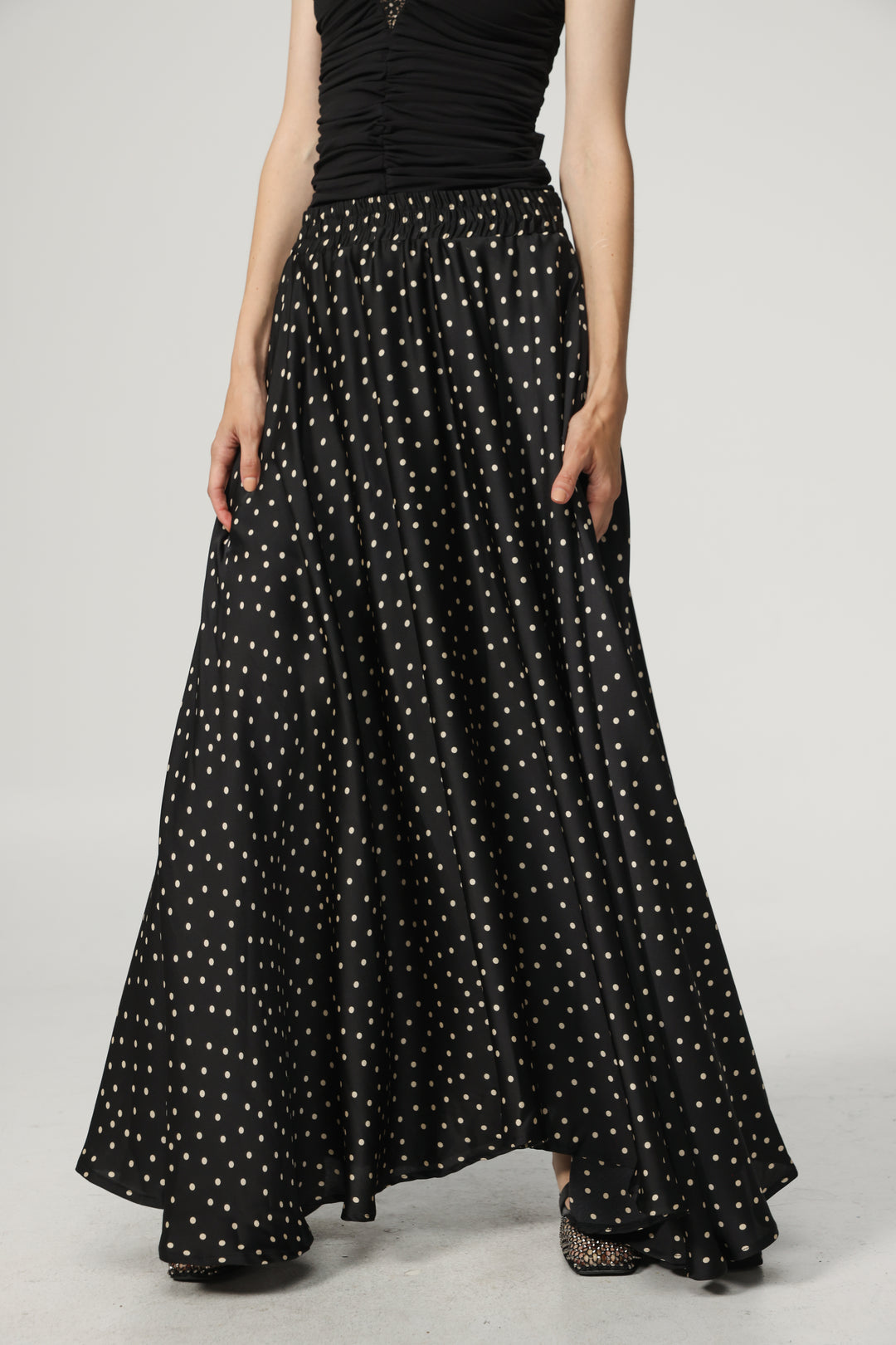 Black Dots Maxi Skirt