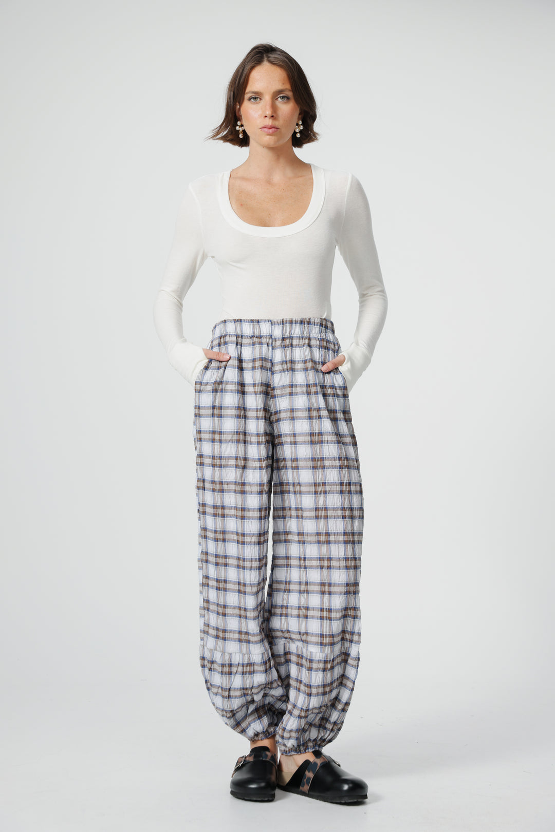 Aladdin Blue Plaid Joggers