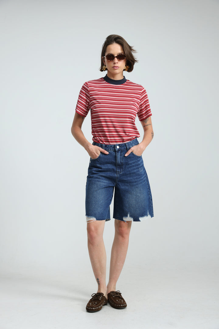 Rebasically Striped Red T-Shirt