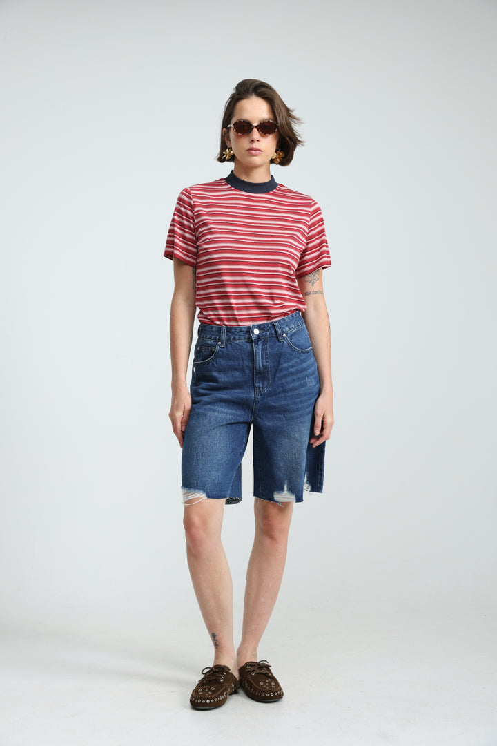 Rebasically Striped Red T-Shirt