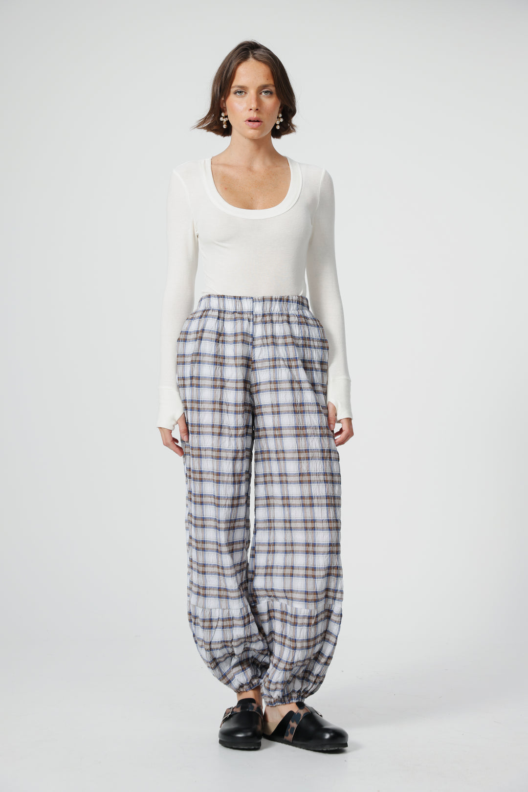 Aladdin Blue Plaid Joggers