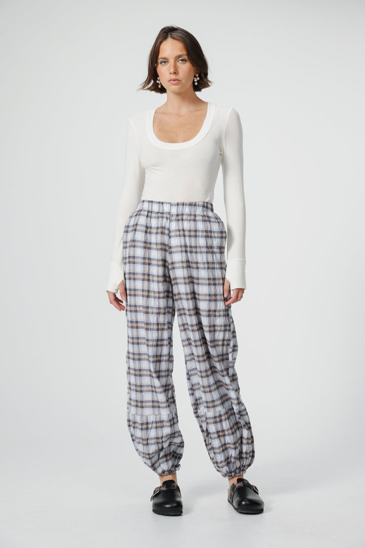 Aladdin Blue Plaid Joggers