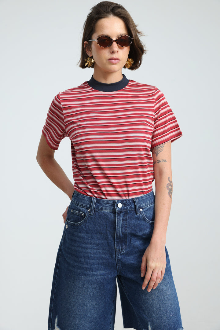Rebasically Striped Red T-Shirt