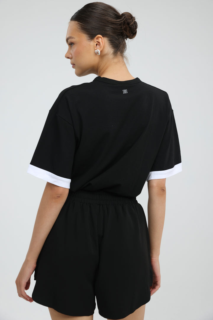 Rock Contrast Black T-Shirt