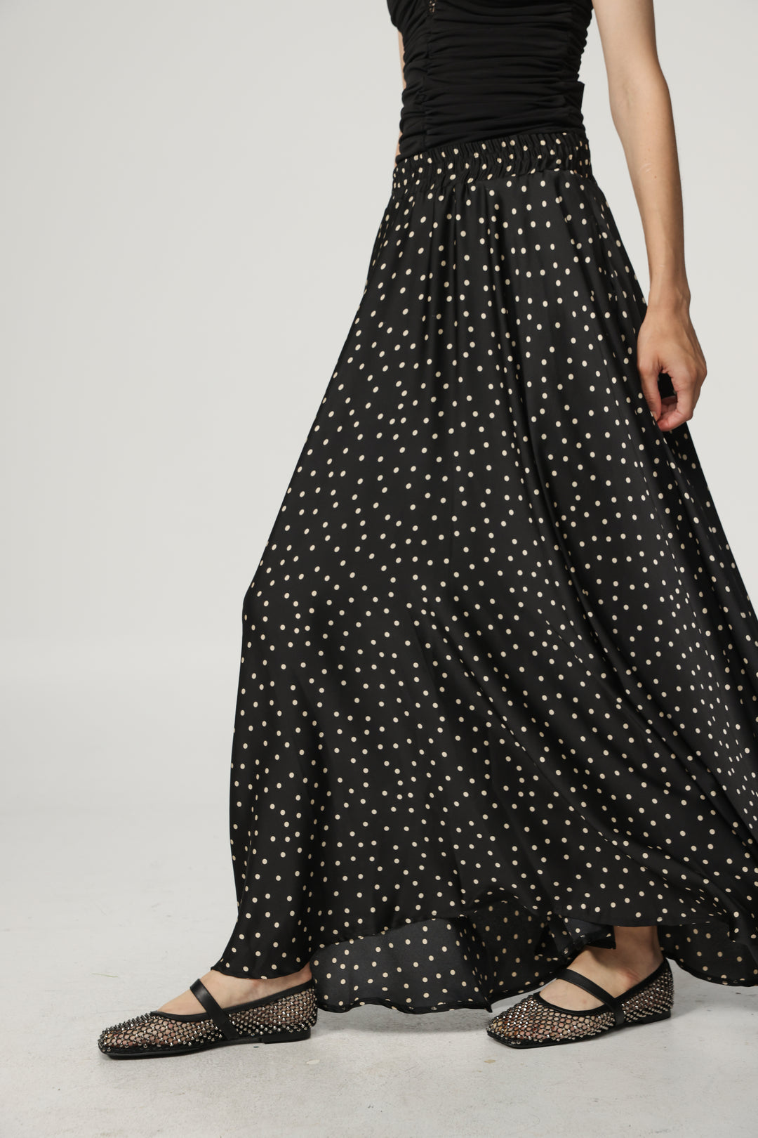 Black Dots Maxi Skirt