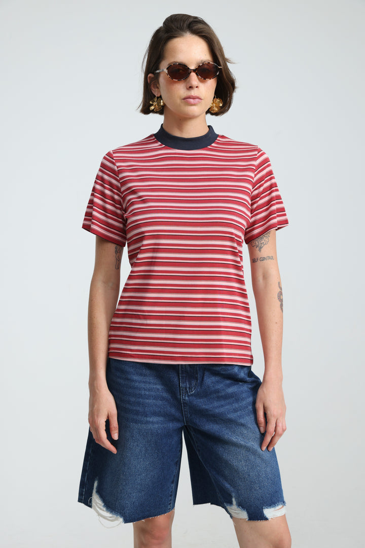 Rebasically Striped Red T-Shirt