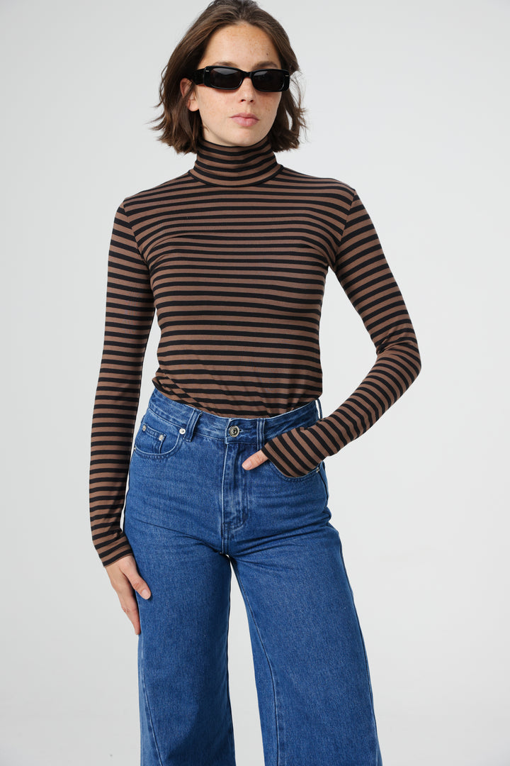 Principle Brown Stripes Shirt