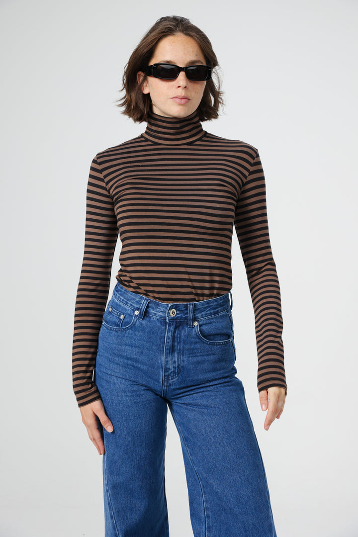 Principle Brown Stripes Shirt