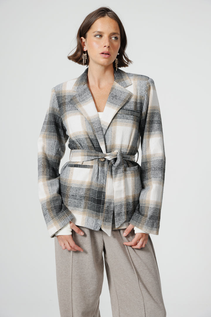 DNA Plaid Grey Blazer