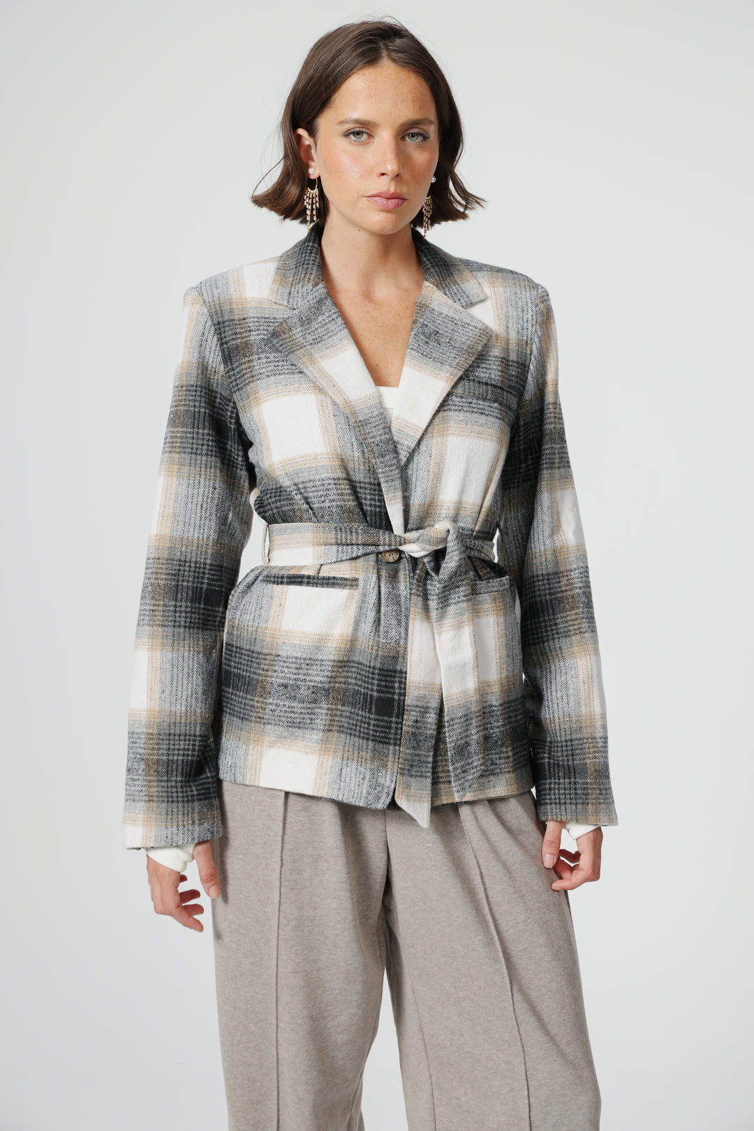 DNA Plaid Grey Blazer