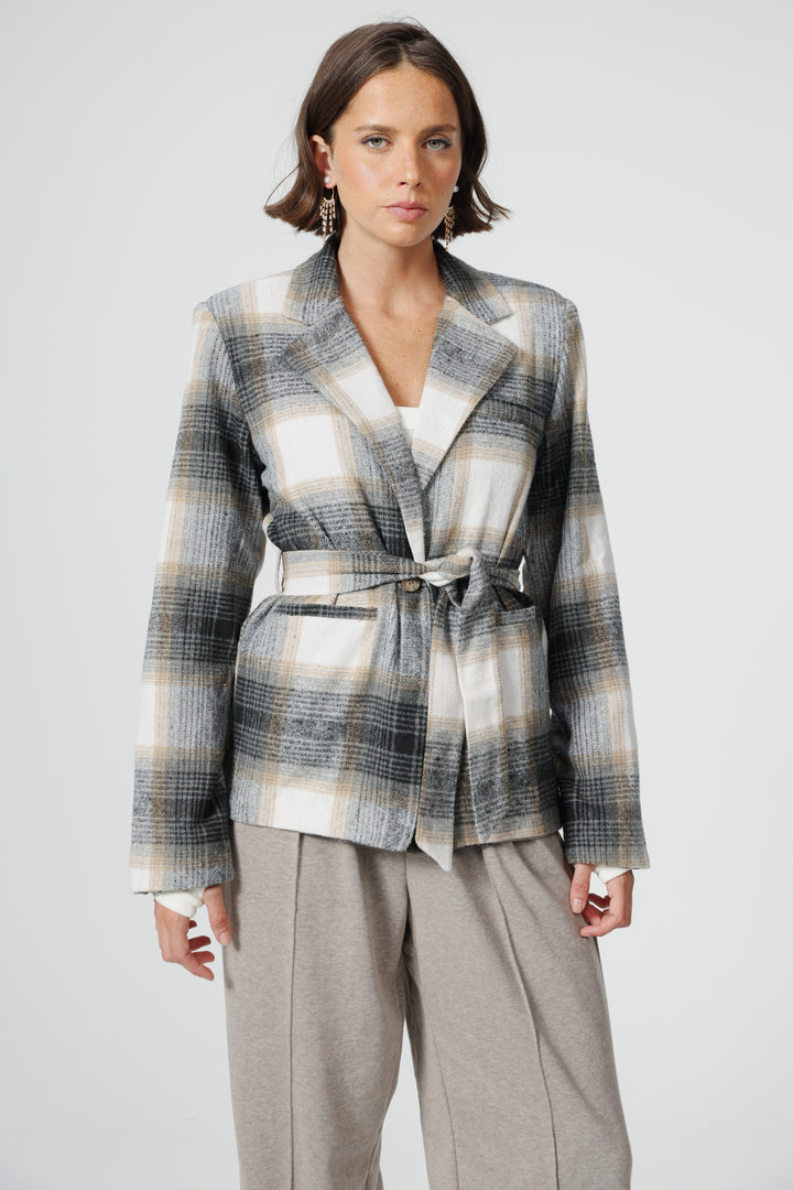 DNA Plaid Grey Blazer