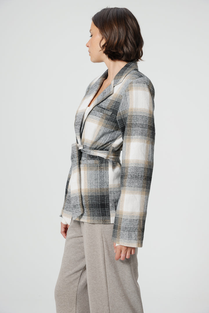 DNA Plaid Grey Blazer