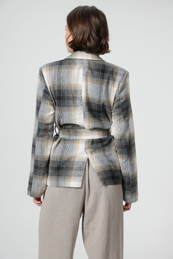 DNA Plaid Grey Blazer
