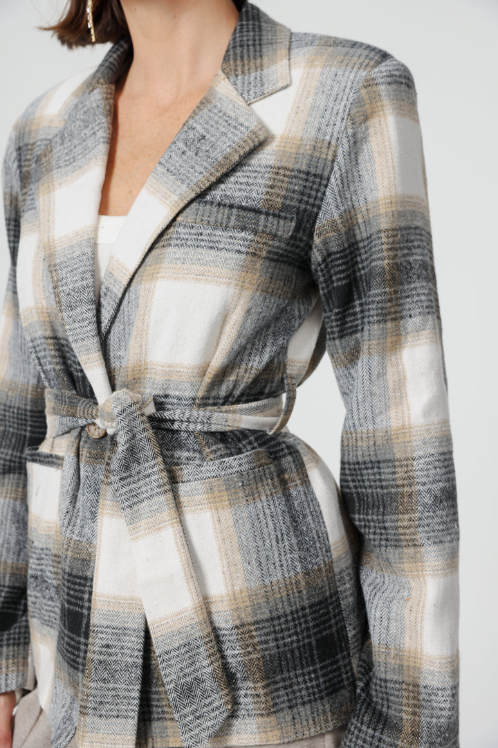 DNA Plaid Grey Blazer