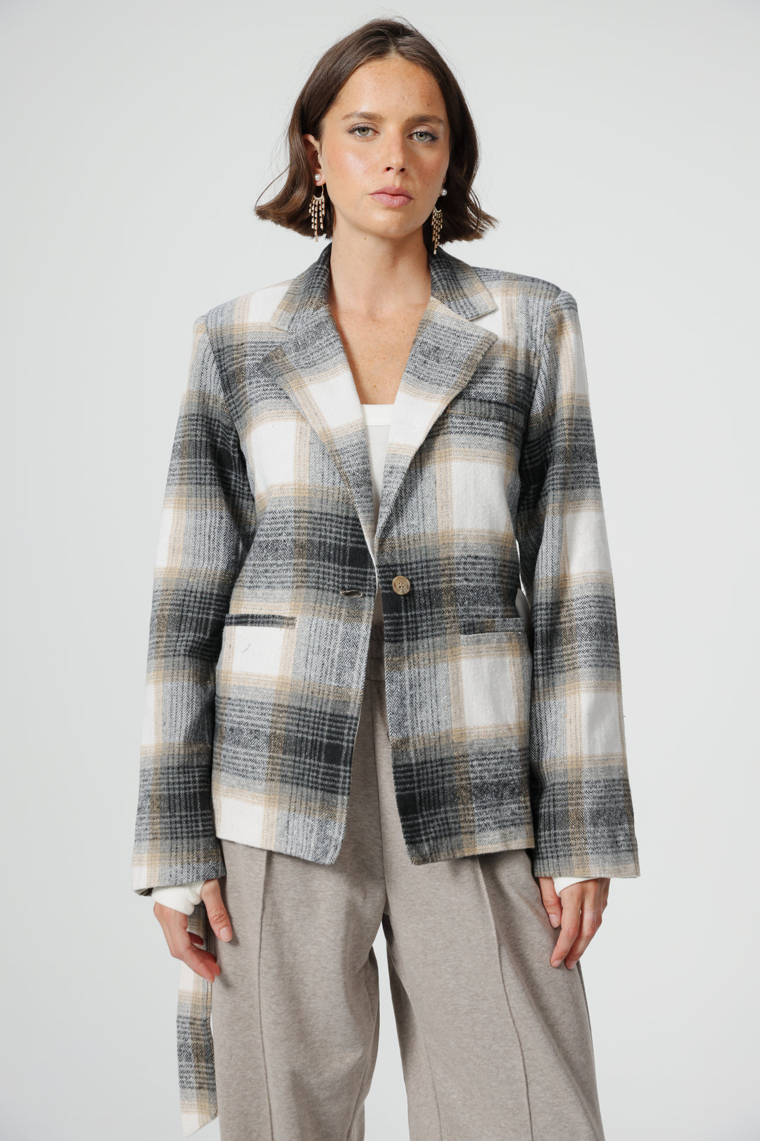 DNA Plaid Grey Blazer