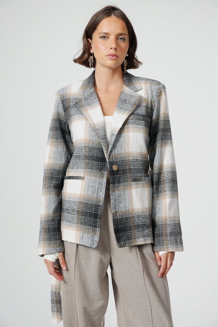 DNA Plaid Grey Blazer